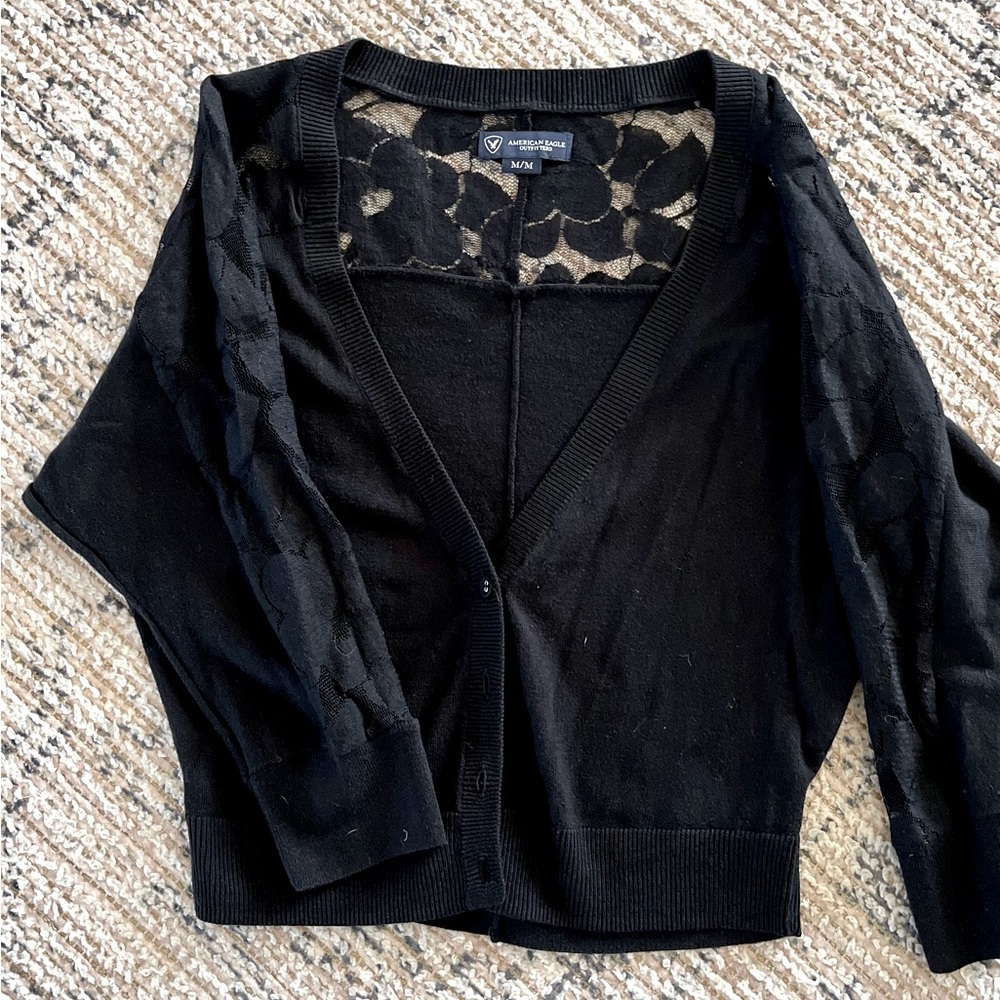 American Eagle black lace cardigan